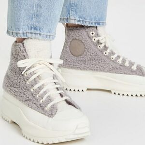Converse Run Star Hike Cozy Sherpa Platform High Top Sneaker NEW